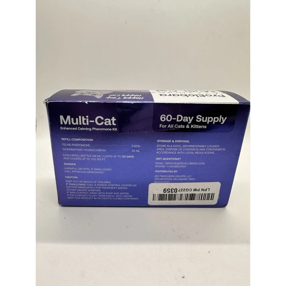 ProElobara Multi-Cat Calming Pheromone Kit 60-Day Supply Plug-In &‎ Refills NEW